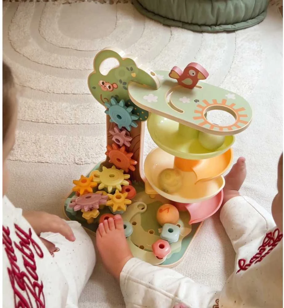 Medinis Montessori aktyvių veiklų medelis – kulodromas 4in1 WOOPIE Žalias