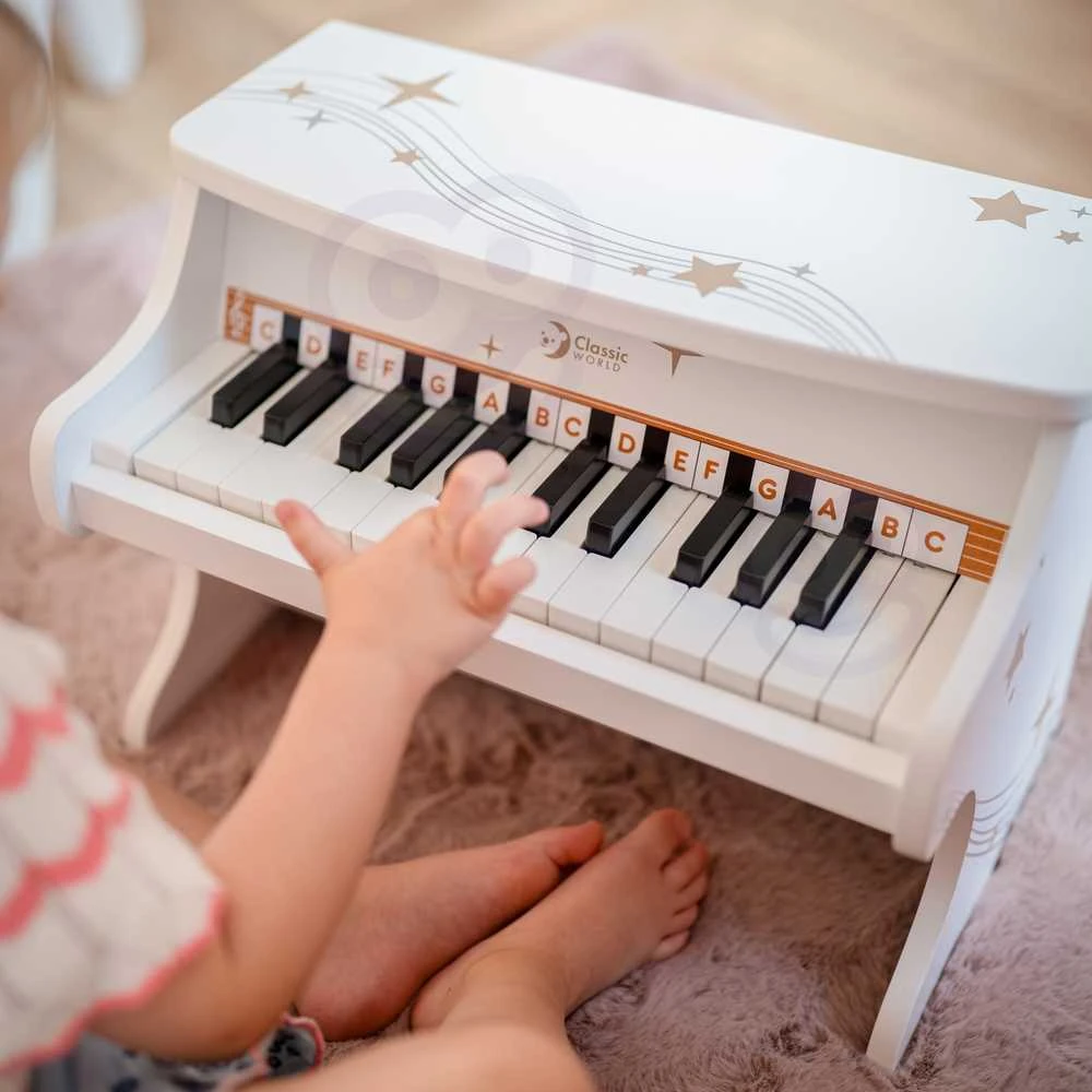 Classic World Medinis Pianinas Vaikams su Mokymosi Knyga