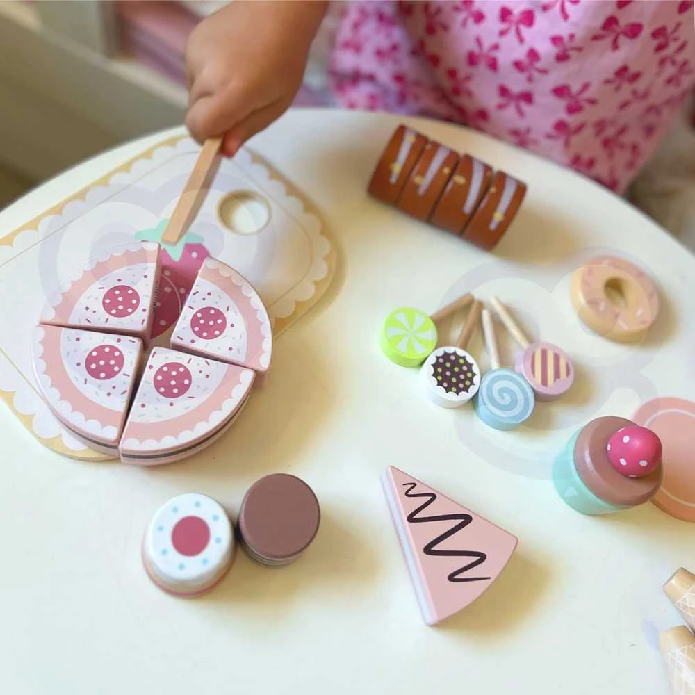 Tooky Toys Medinis saldumynų rinkinys TOOKY TOY Sweet Cake 34vnt
