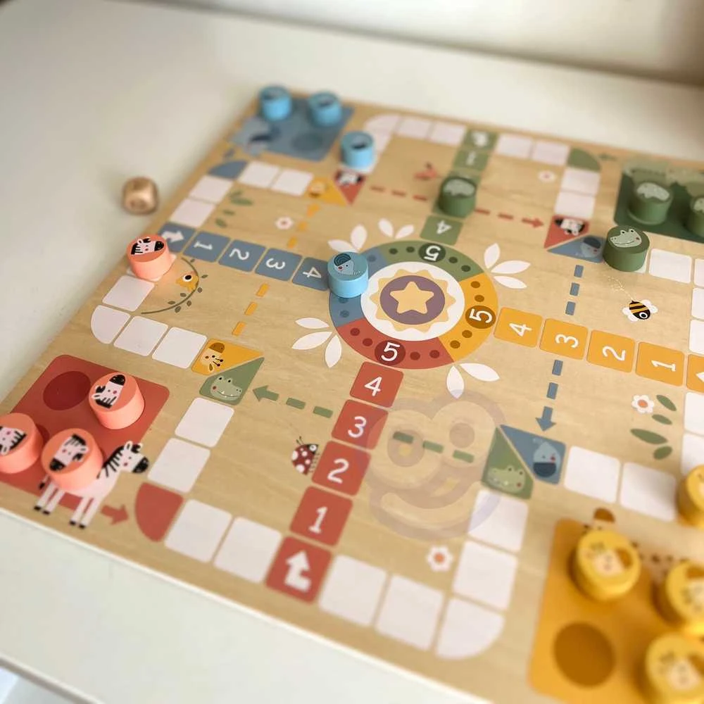 Medinis stalo žaidimų rinkinys Ludo Woopie Žalias