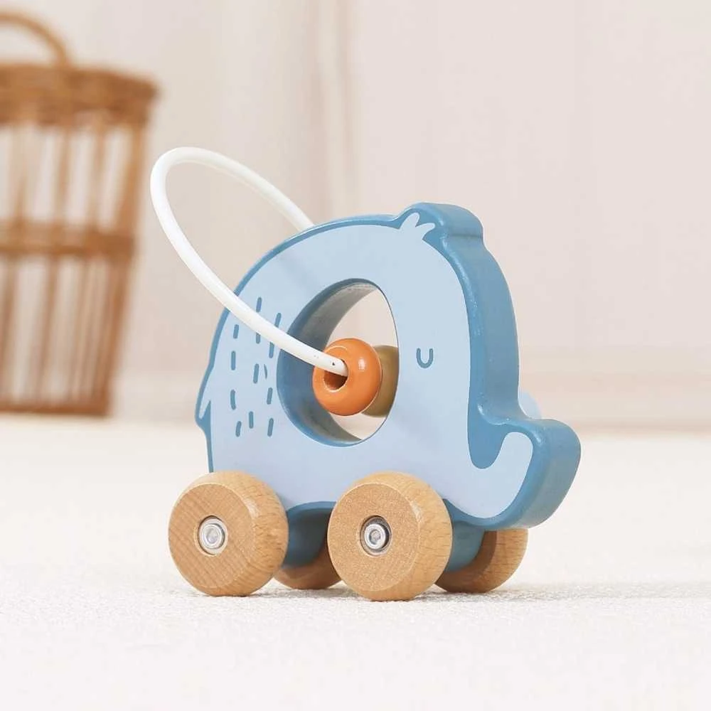 Viga Toys Medinis stumiamas karoliukų labirintas VIGA drambliukas