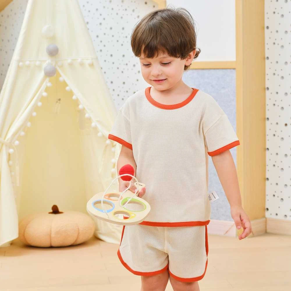 Viga Toys Medinis taiklumo žaidimas su raketėmis Pagauk kamuoliuką VIGA