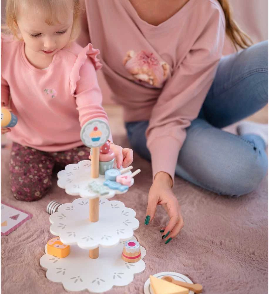 Tooky Toys Medinis trijų aukštų saldumynų stovas su keksiukais TOOKY TOY