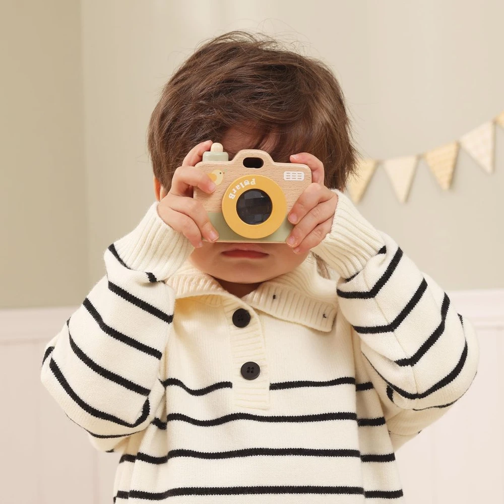 Viga Toys Medinis vaikiškas fotoaparatas VIGA My First Camera su kaleidoskopu