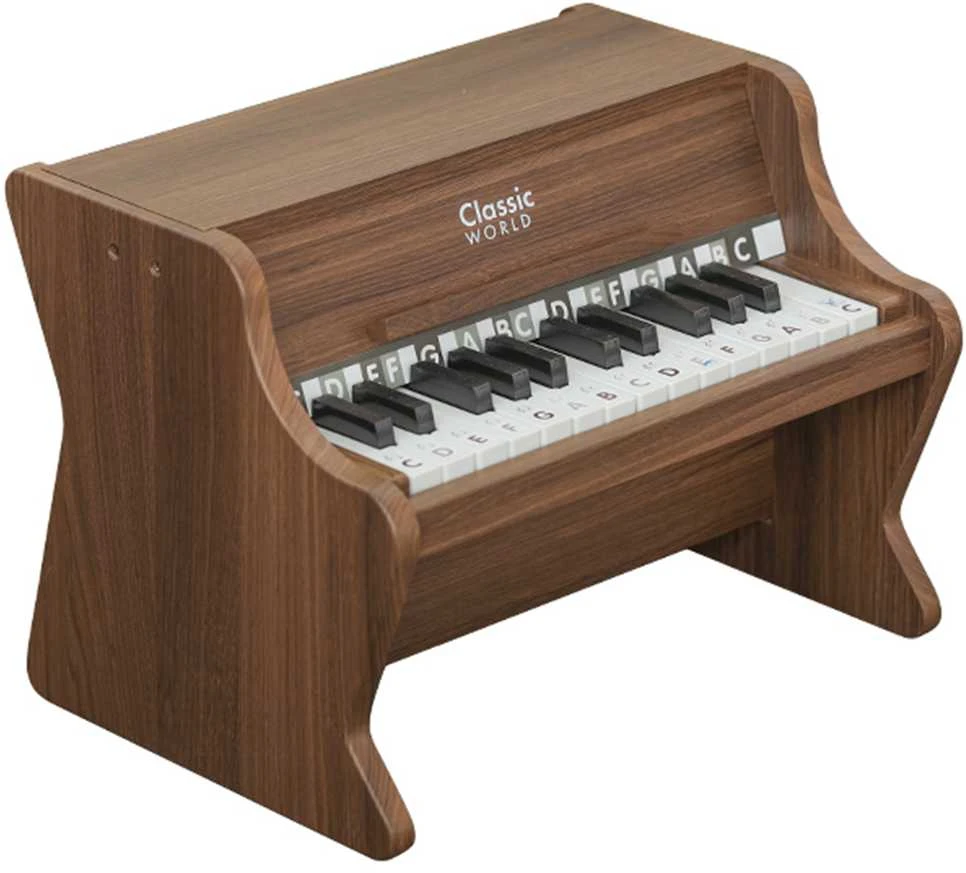 ClassicWorld Medinis vaikiškas pianinas su mokomąja knygele Classic World