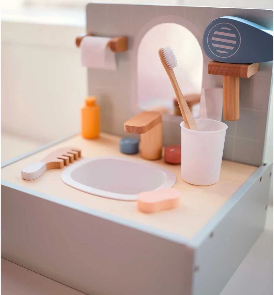Tooky Toys Medinis vonios kambario rinkinys vaikams Toilet Bathroom