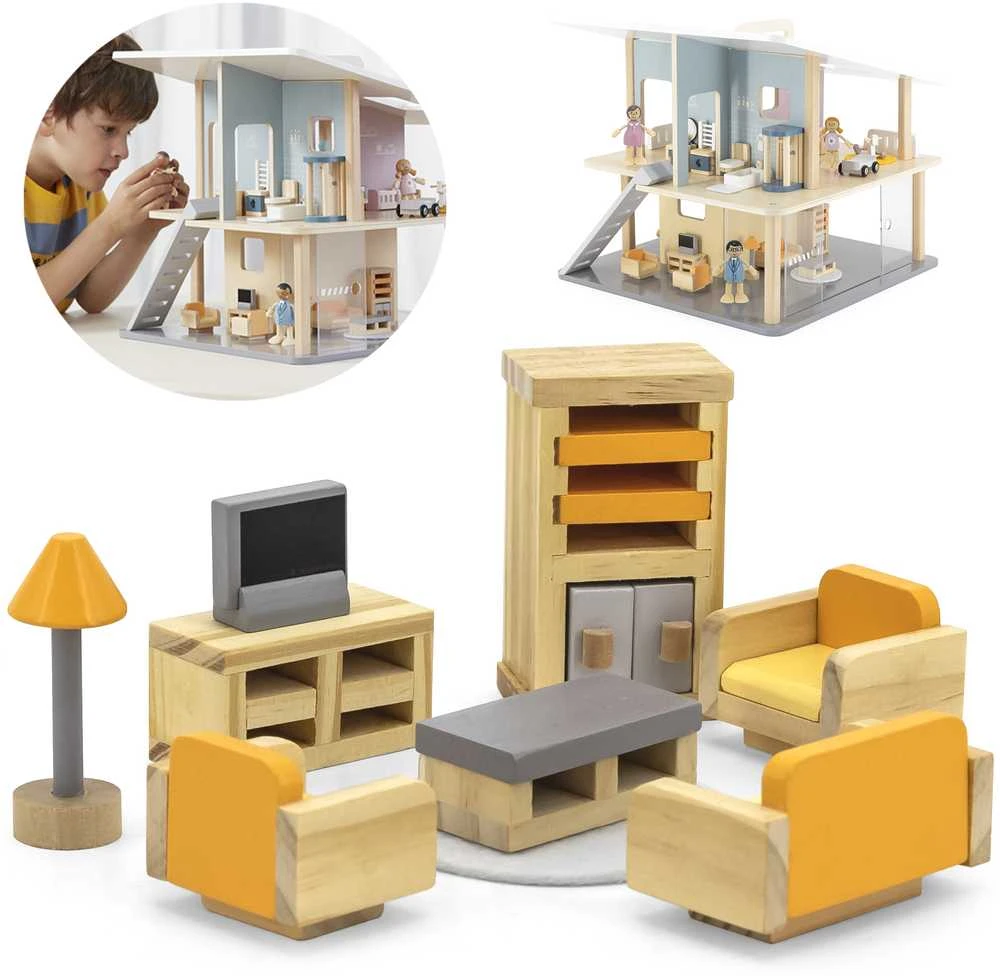 Viga Toys „Viga Polarb“ baldų rinkinys „Dollhouse“ salonui