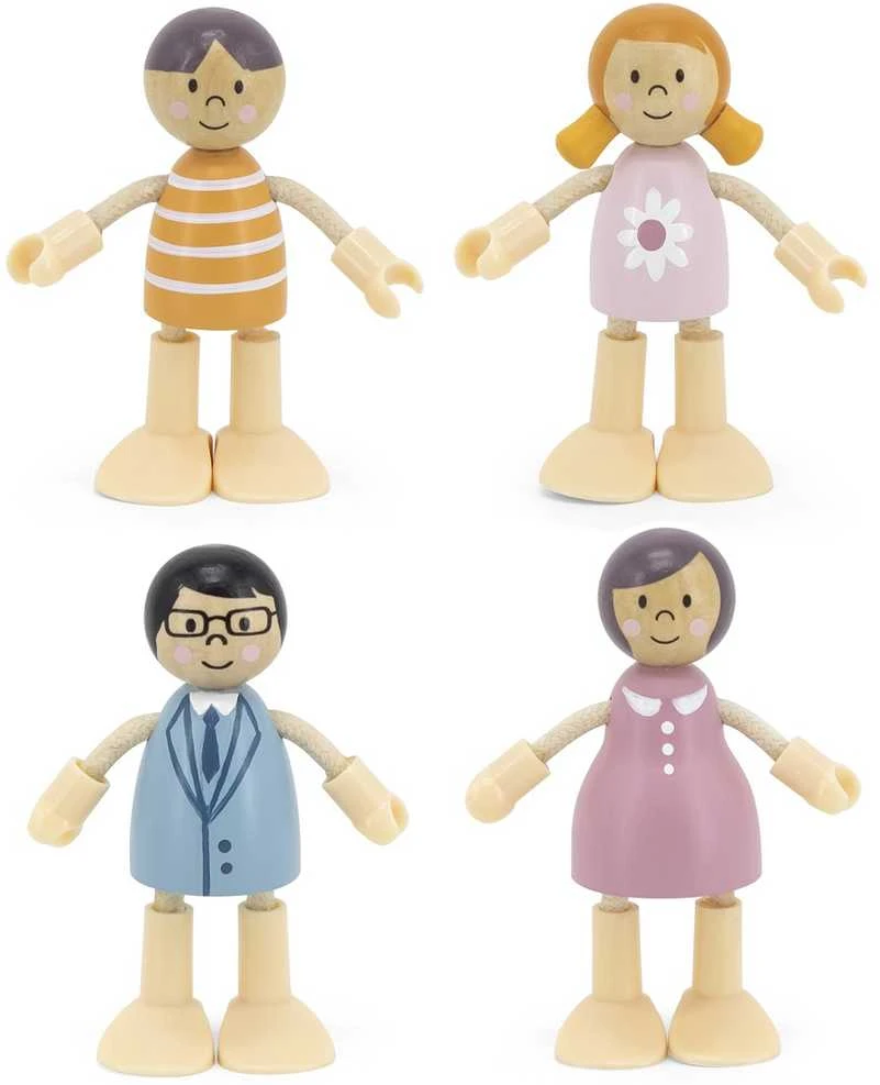 Viga Toys VIGA Medinės Lėlės Šeima 4 Figūros