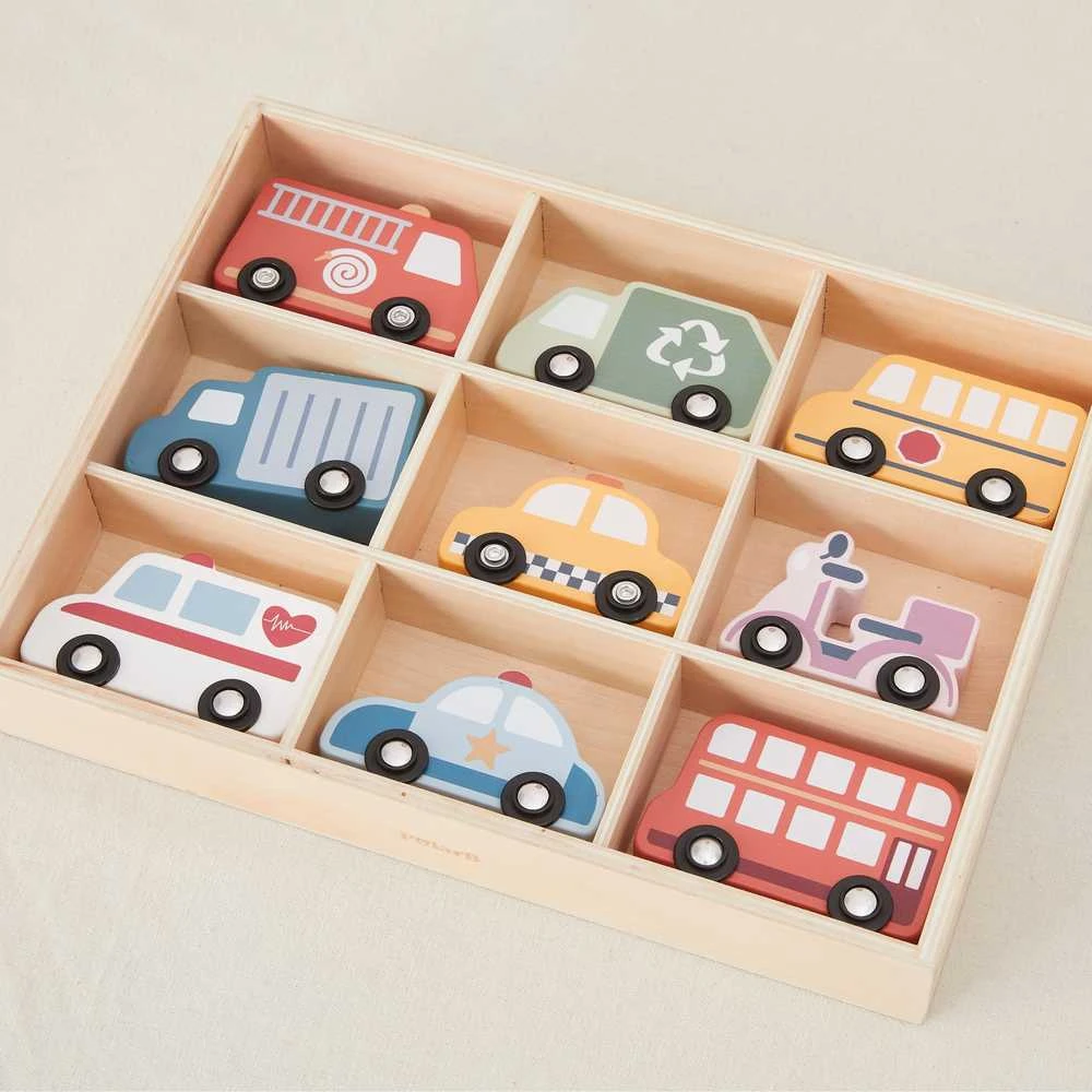 Anek Medinių miesto transporto priemonių rinkinys VIGA 9 vnt