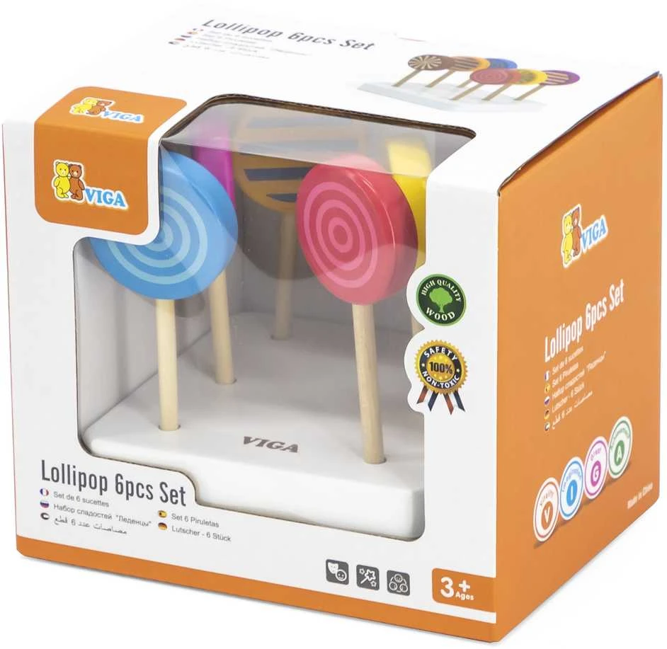 Viga Toys Viga Mediniai Lollipopai Rinkinys 6 vnt.