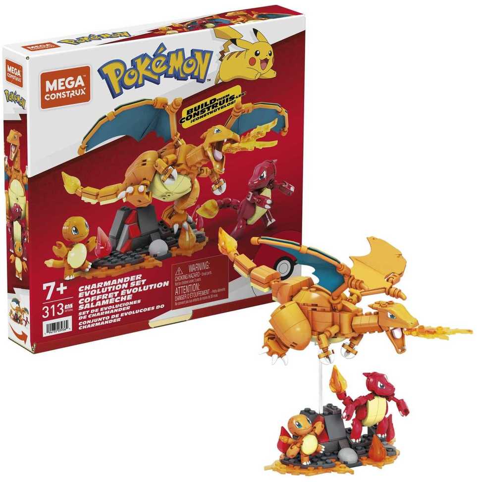 Mattel „Mega Construx Pokemon“ rinkinys „Charmander evoliucija“