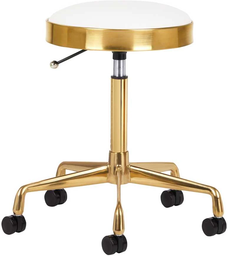 Activeshop Kosmetologinė meistro kėdutė GREEK MODEL 1 Baltas GOLD