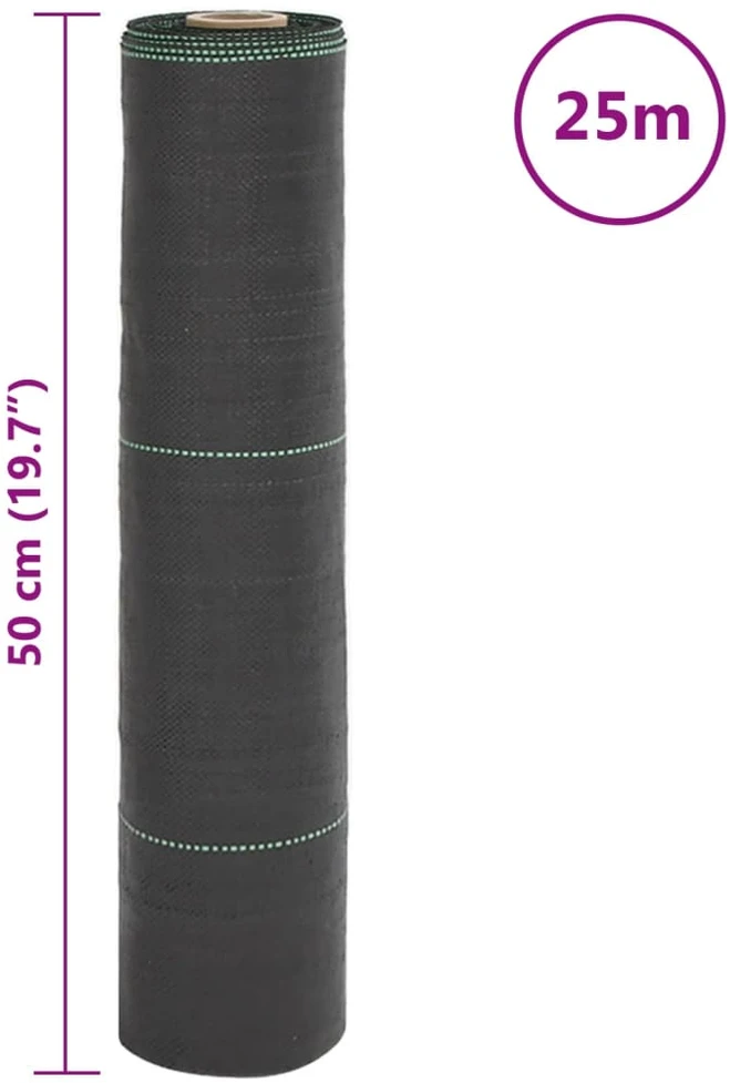 Membrana nuo piktžolių, juodos spalvos, 0,5x25m, PP