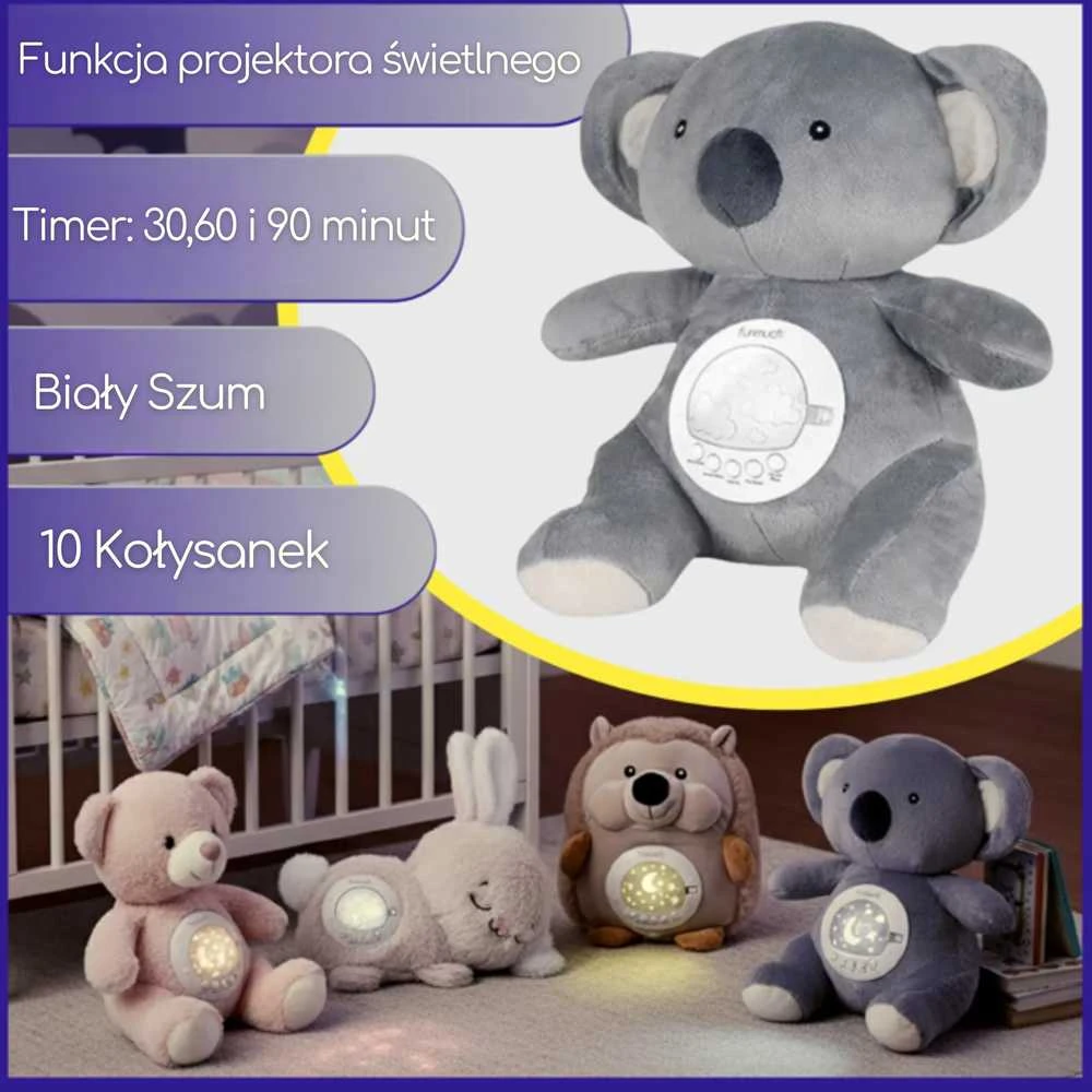 Miego draugas meškinas su projektoriumi ir lopšinėmis WOOPIE BABY