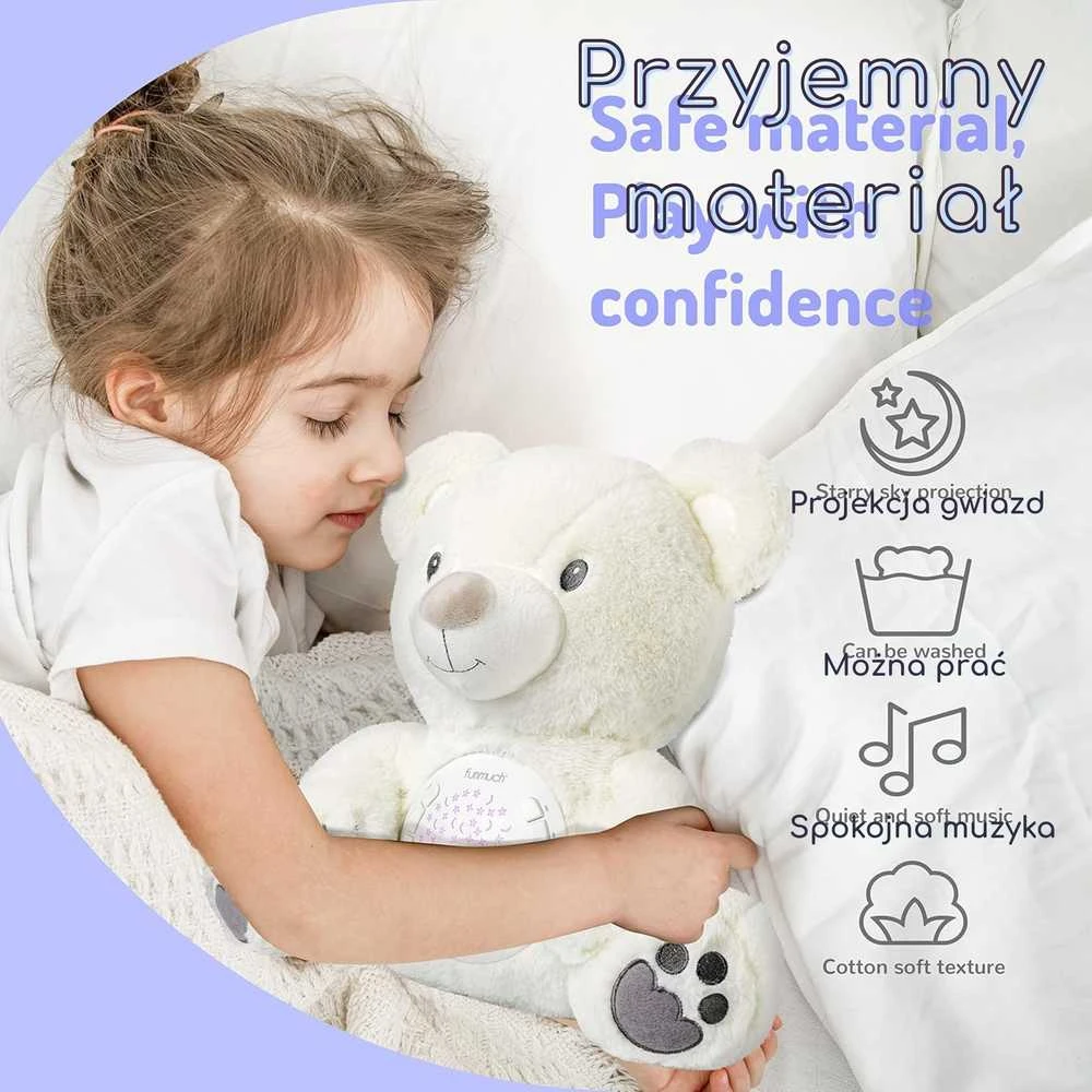 Miego draugas meškinas su projektoriumi ir lopšinėmis WOOPIE BABY 12547