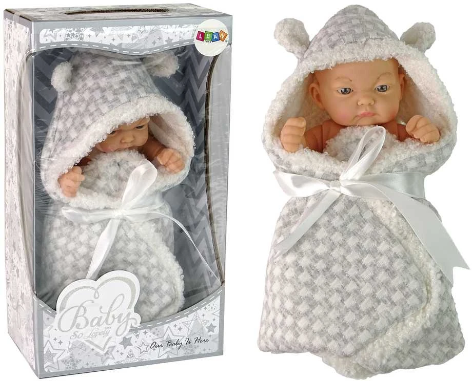 Lean Toys Lėlė kūdikis audekle pilka