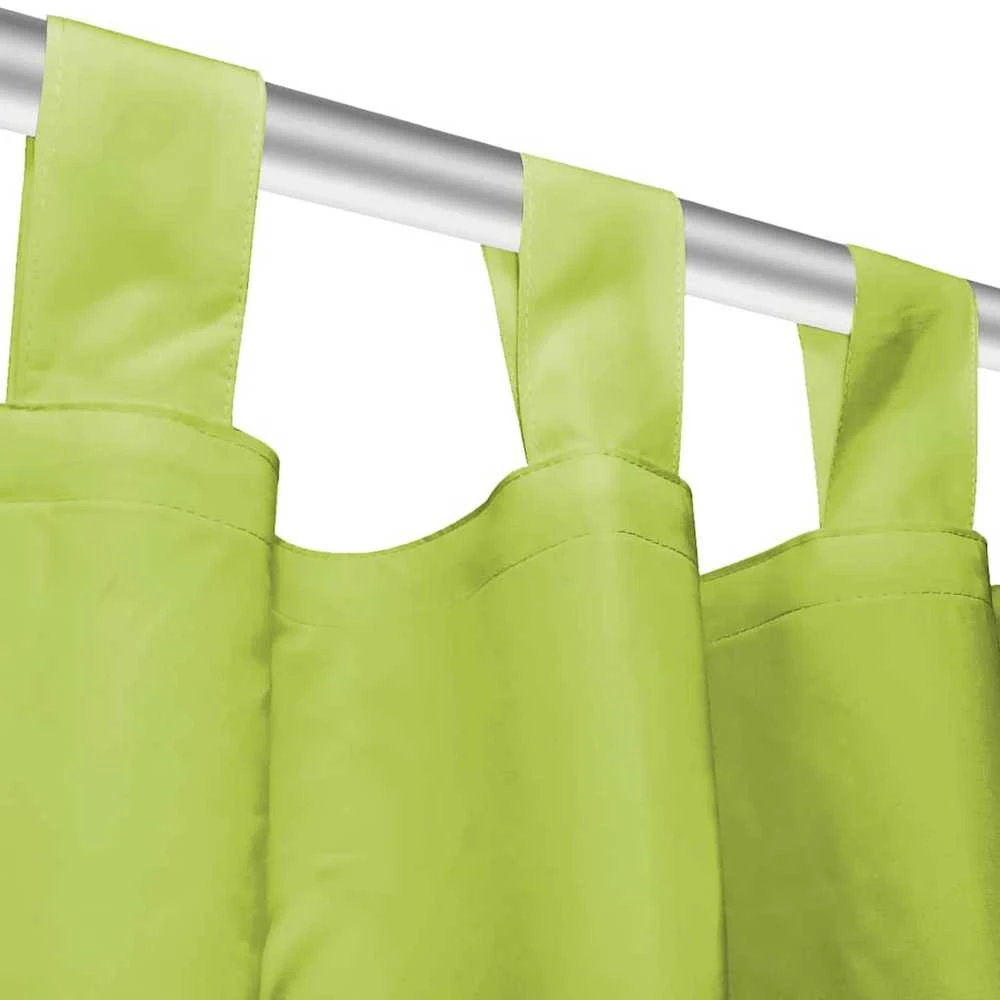 Mikro satino užuolaidos su kilpomis, 2 vnt., 140x175 cm, žalios