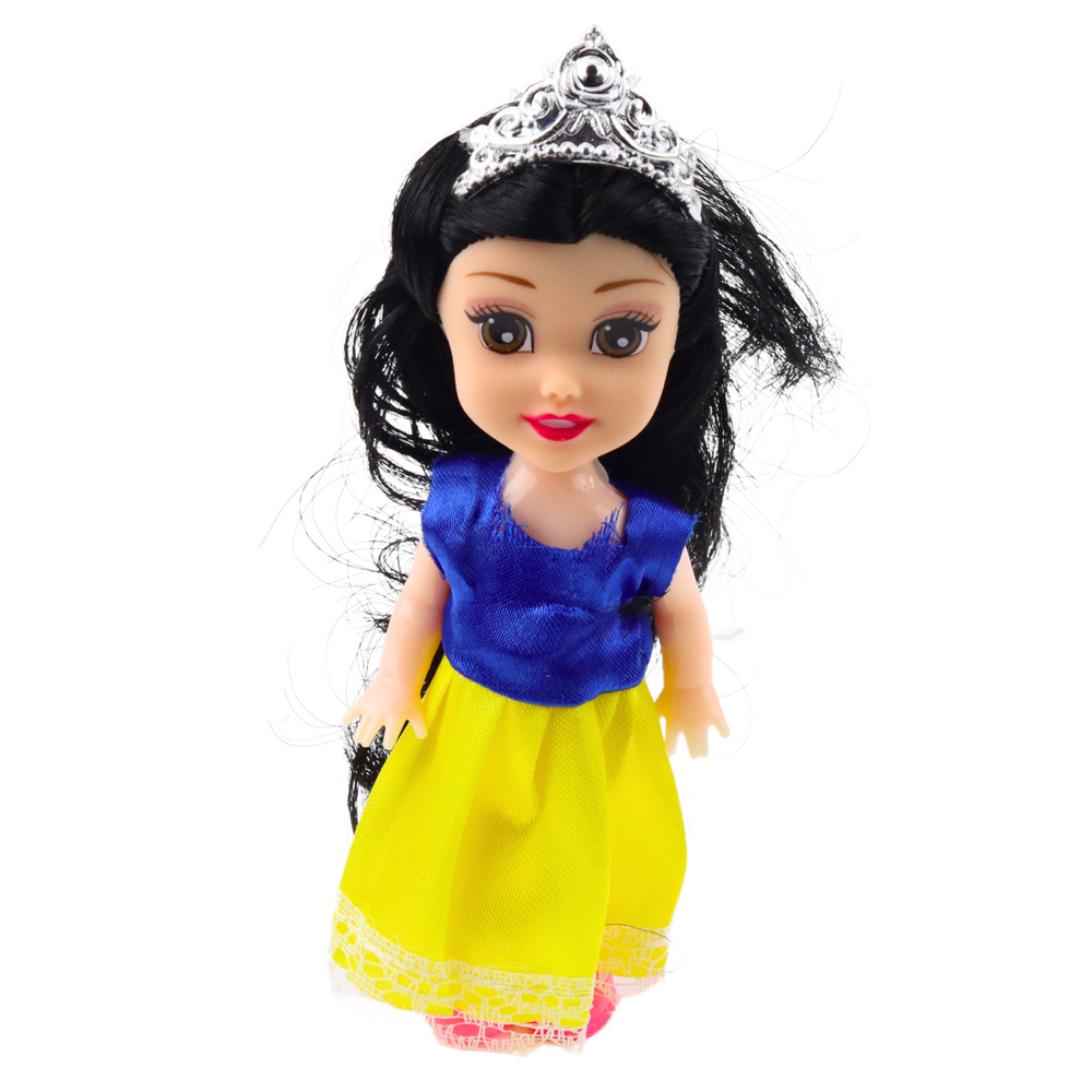 Lean Toys Mini princesių lėlių rinkinys su pasakų suknelėmis, 6 vnt.
