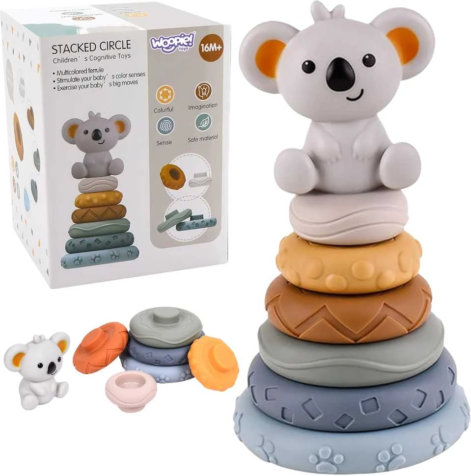 Woopie Baby Minkšta edukacinė 2in1 koalos piramidė kūdikiams