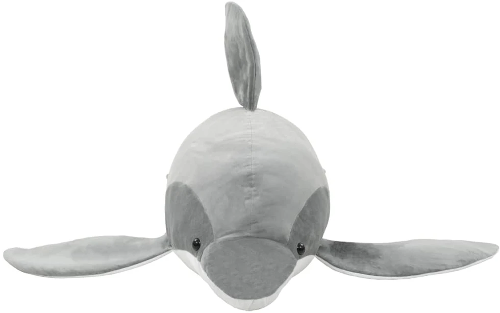 Minkštas žaislinis delfinas, pilkas, pliušinis