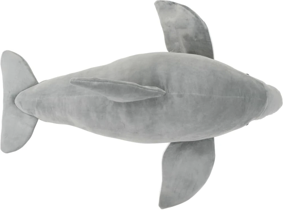 Minkštas žaislinis delfinas, pilkas, pliušinis