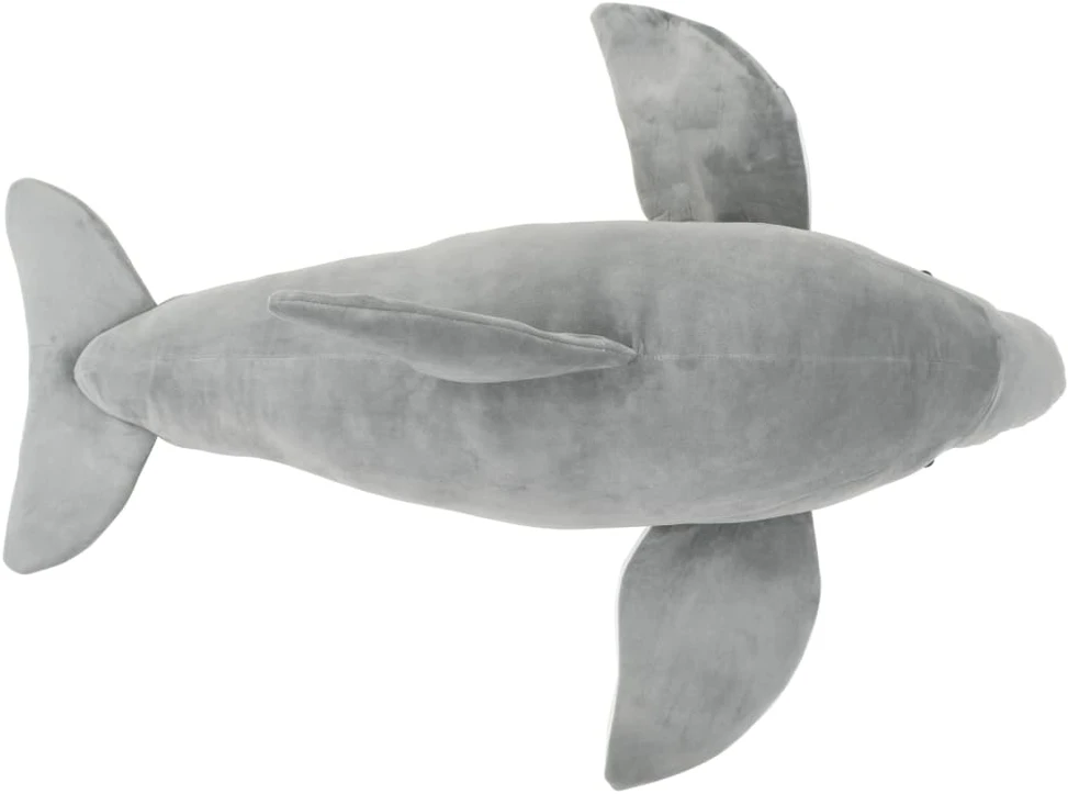 Minkštas žaislinis delfinas, pilkas, pliušinis