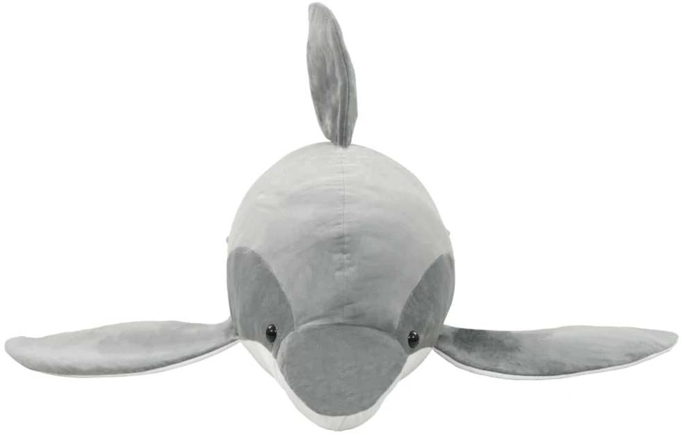 Minkštas žaislinis delfinas, pilkas, pliušinis