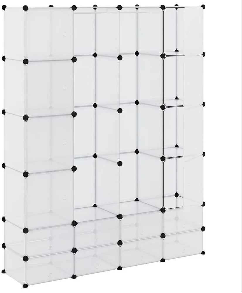 Modulinė spinta, 18 skyrių, balta 37 x 146 x 180,5 cm