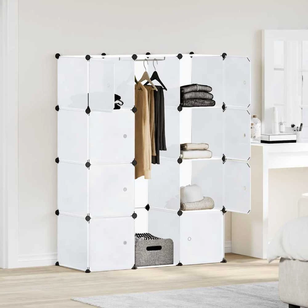 Modulinė spinta, 9 skyrių, balta, 37x115x150 cm
