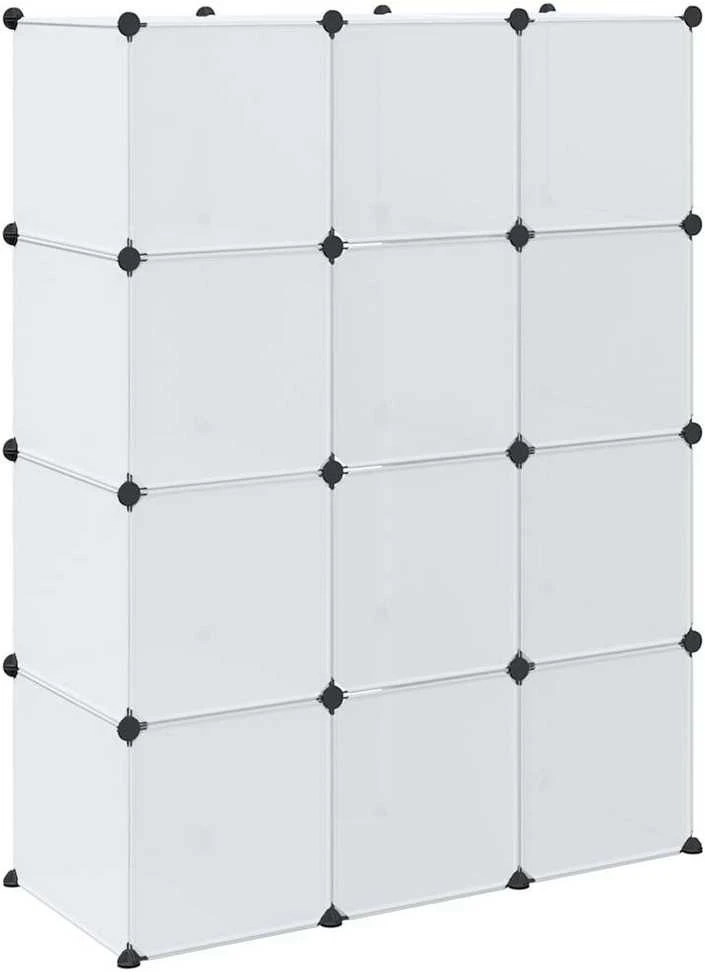 Modulinė spinta, 9 skyrių, balta, 37x115x150 cm