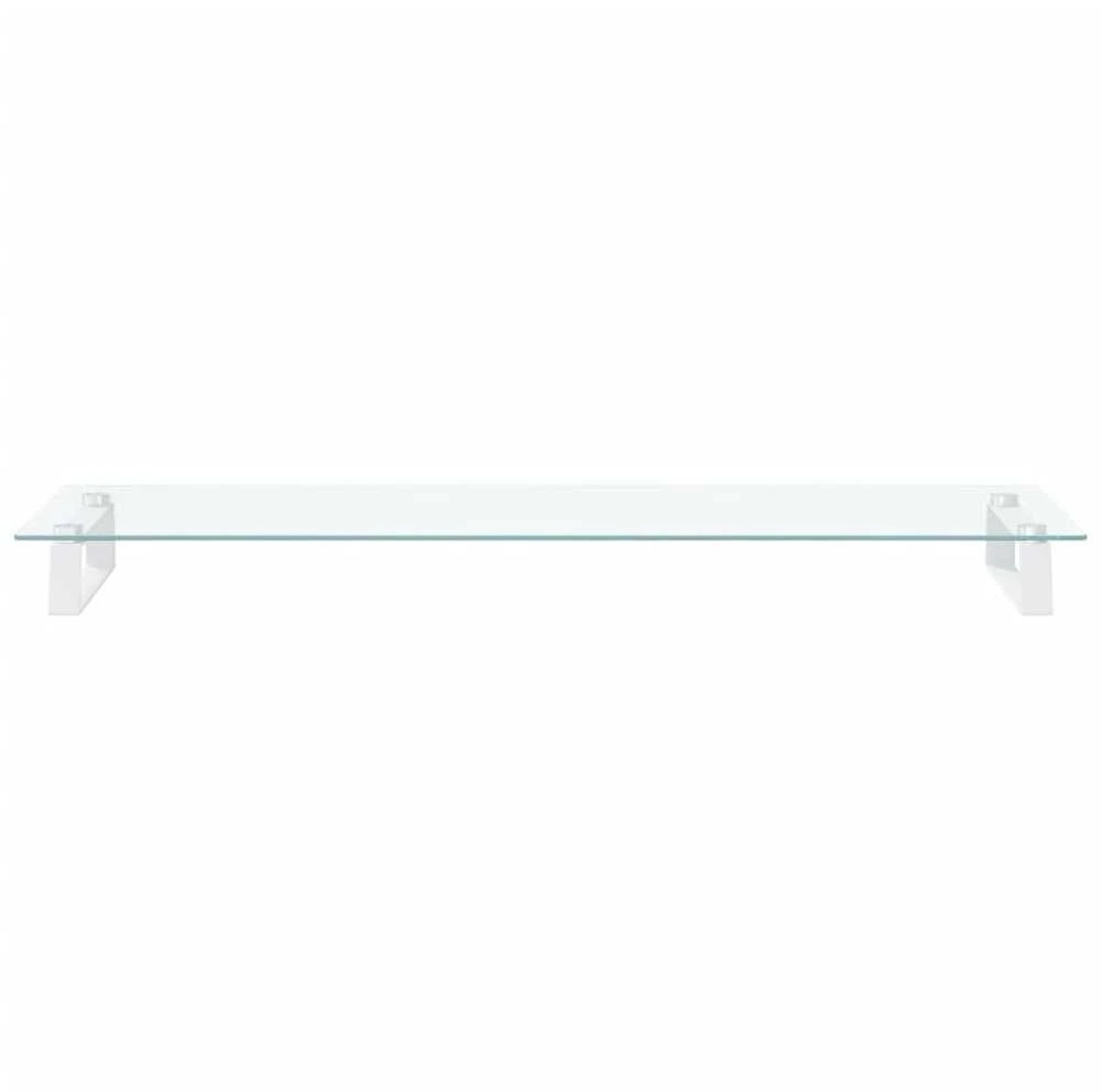 Laikiklis Monitoriaus stovas, baltas, 100x35x8cm, stiklas ir metalas