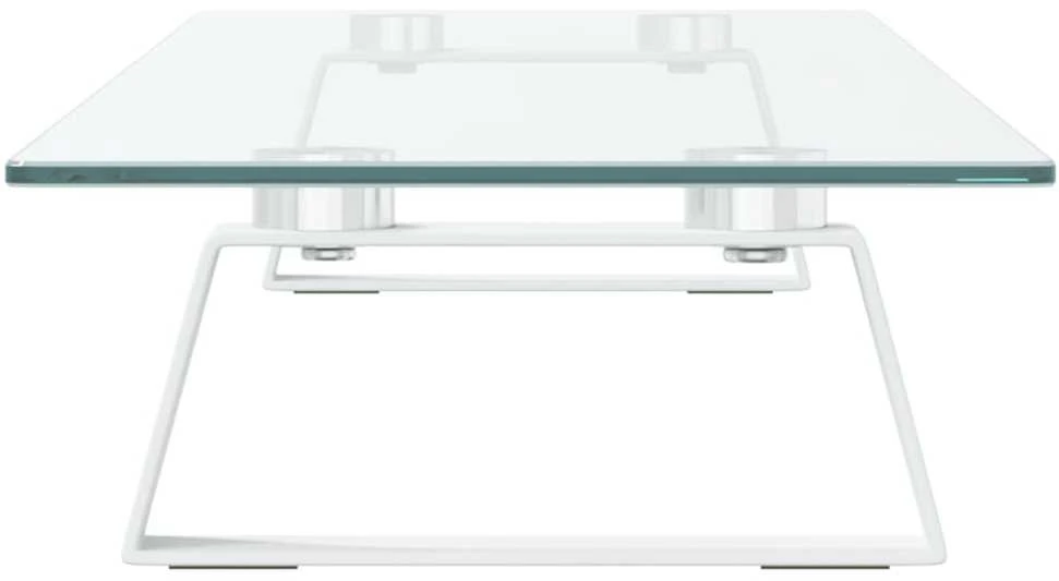 Laikiklis Monitoriaus stovas, baltas, 80x20x8cm, stiklas ir metalas