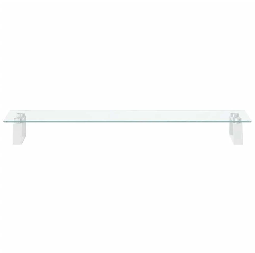 Laikiklis Monitoriaus stovas, baltas, 80x20x8cm, stiklas ir metalas