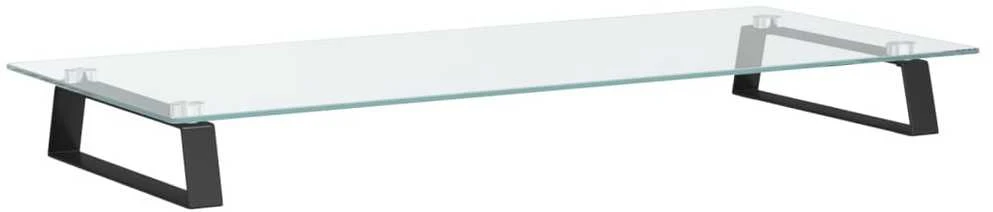 Laikiklis Monitoriaus stovas, juodas, 80x35x8cm, stiklas ir metalas