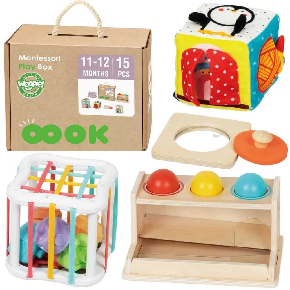Montessori edukacinė dėžutė WOOPIE Žalias 5in1 kūdikiams
