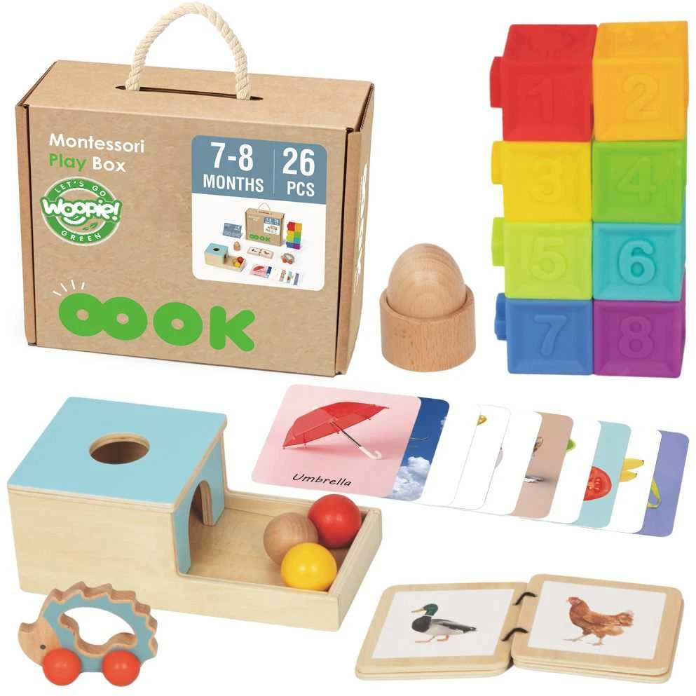 Montessori edukacinis rinkinys WOOPIE Žalias XXL 6in1 7–8 mėn