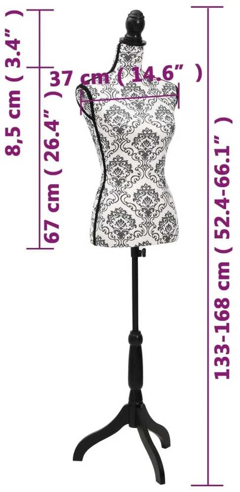 Moters biusto forma, juoda/balta