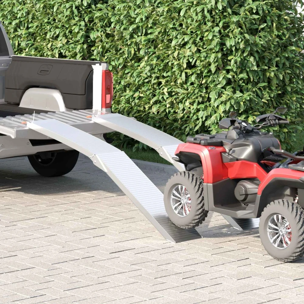 Motociklo rampos 680 kg 2 vnt. Sidabro 680 kg Aliuminis