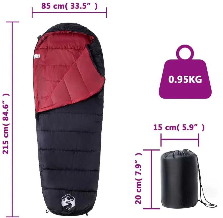 Mumijos formos miegmaišis suaugusiems stovyklavimui, 3 sezonams
