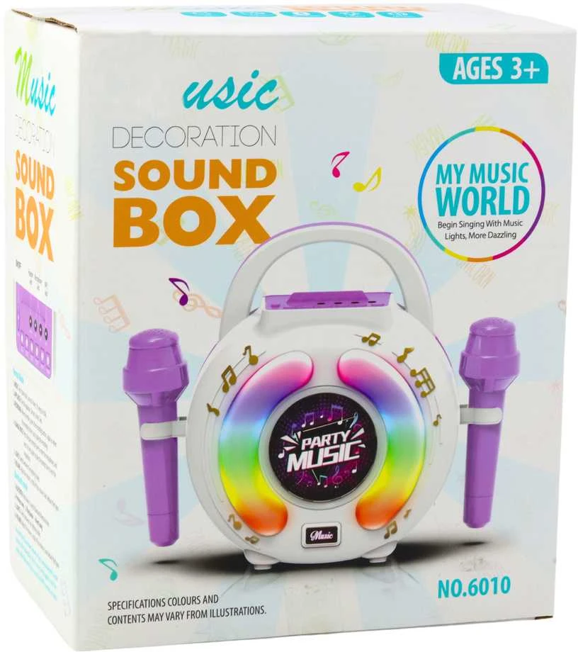 Lean Toys Interaktyvi muzikos kolonėlė vaikams su mikrofonais ir LED šviesomis