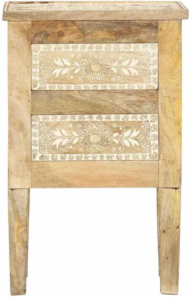 Naktinė spintelė, 40x30x60cm, mango masyvas, tapyta rankomis
