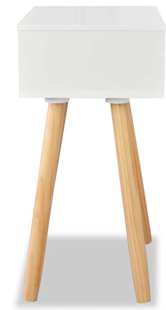 Naktiniai staliukai, 2vnt., pušies mediena, 40x30x61cm, balti