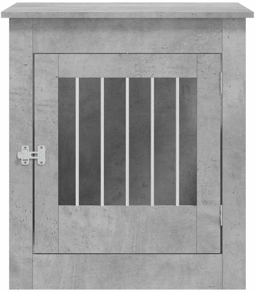 Narvas šunims, betono pilkas, 64,5x80x71cm, apdirbta mediena