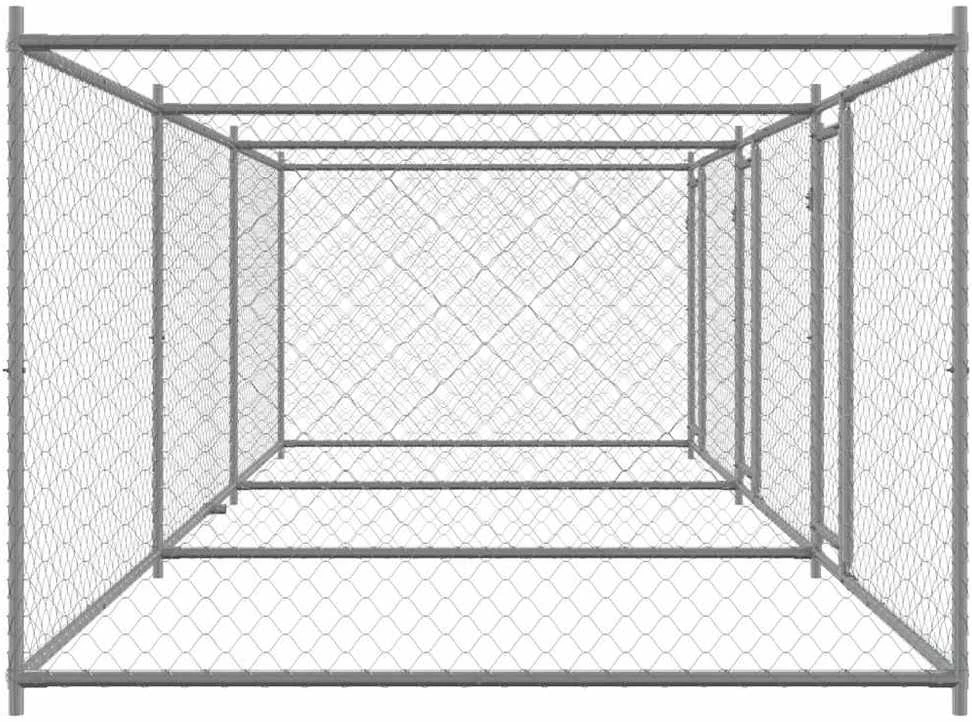 Narvas šunims su durimis, pilkas, 6x2x1,5m, plienas