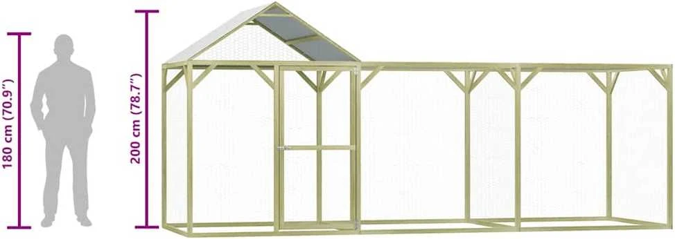 Narvas viščiukams, 4,5x1,5x2m, impregnuota pušies mediena