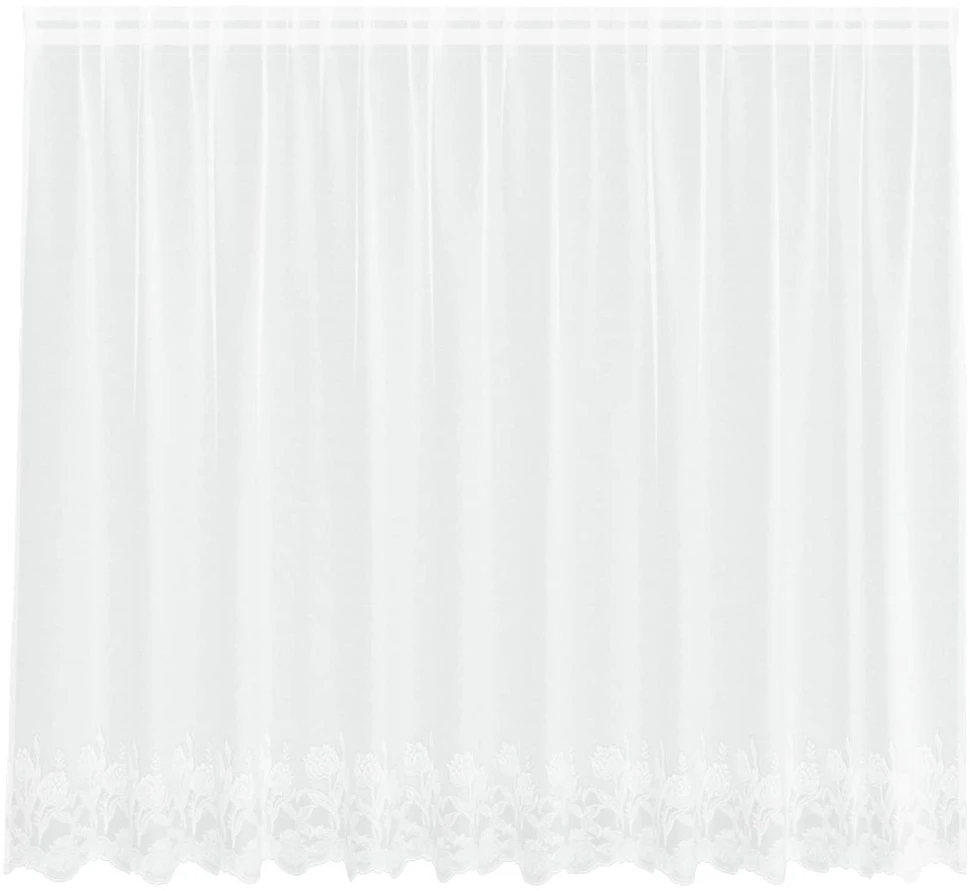 Nėrinių Užuolaida Balta 300 x 140 cm Poliesteris