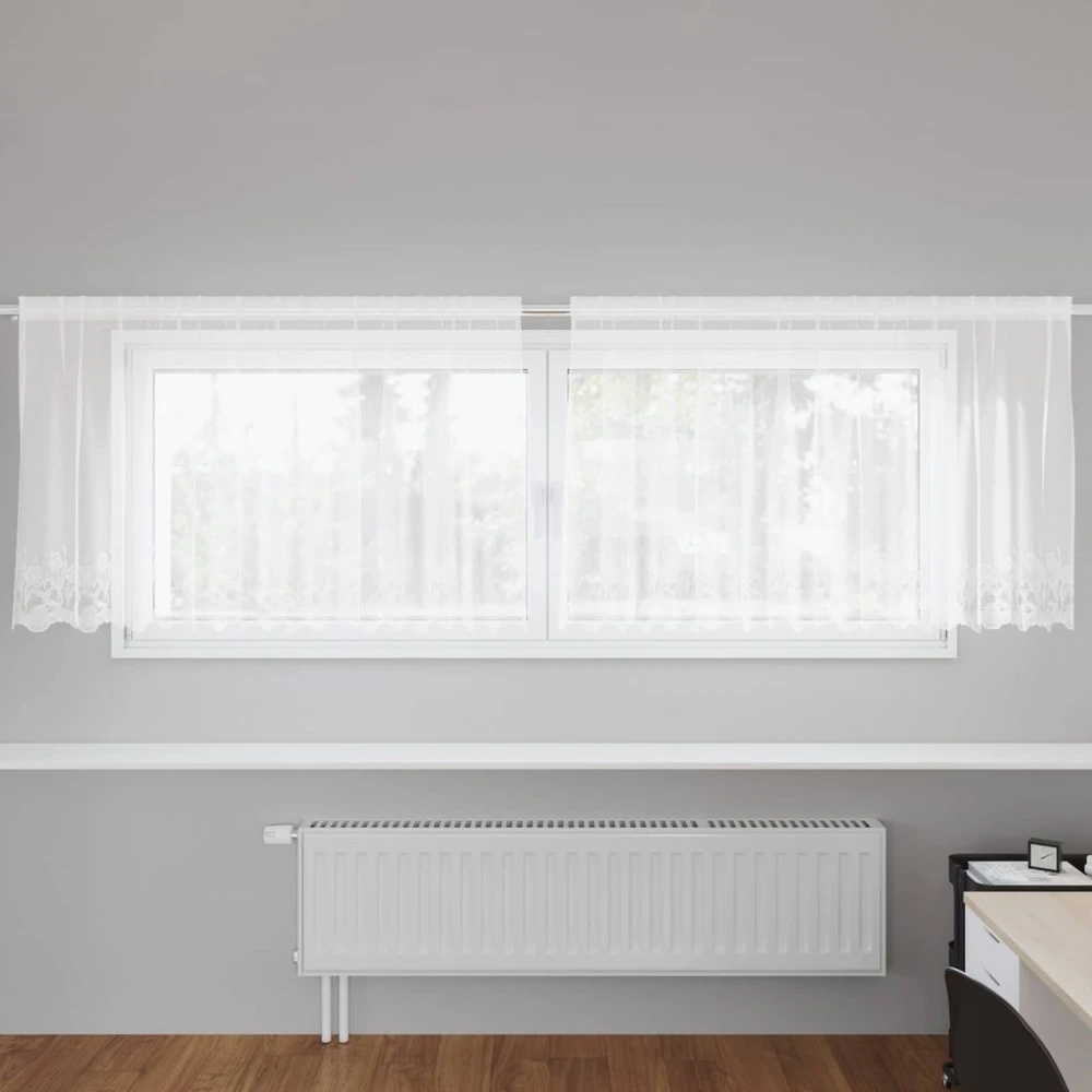 Nėrinių Užuolaida Balta 120 x 300 cm Poliesteris