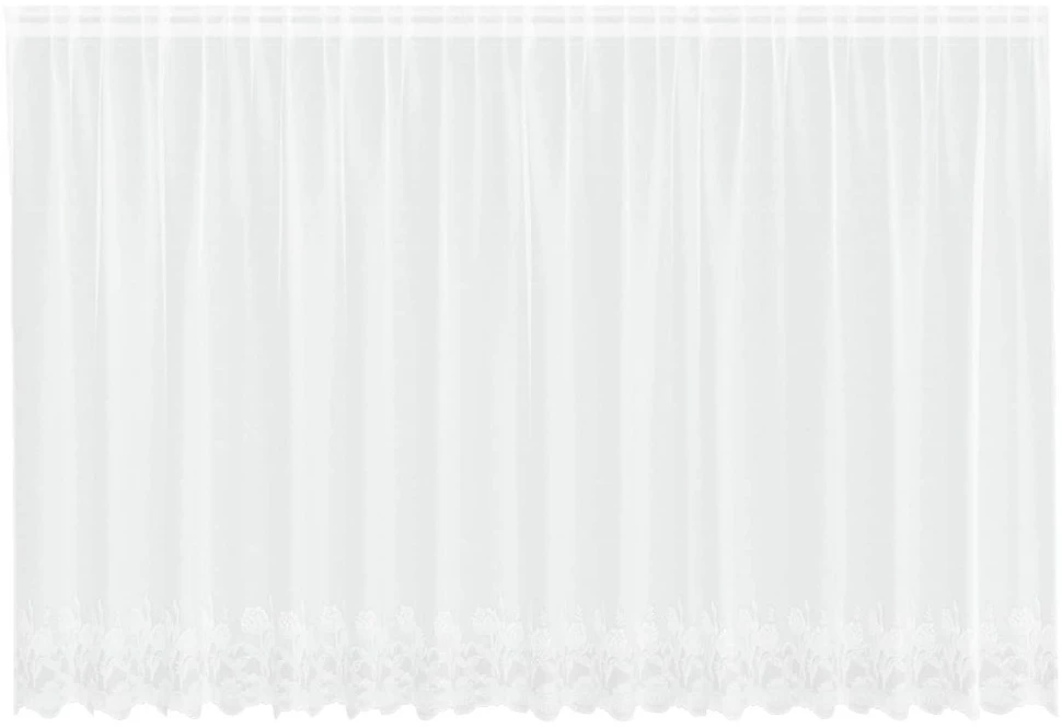 Nėrinių Užuolaida Balta 160 x 400 cm Poliesteris