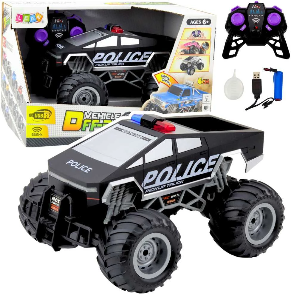 Lean Toys Nuotoliniu būdu valdomas policijos visureigis 1:16