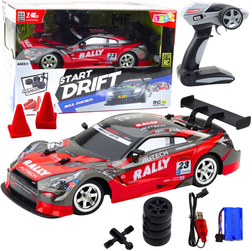 Lean Toys Nuotoliniu būdu valdomas lenktyninis automobilis su drift funkcija 1:16